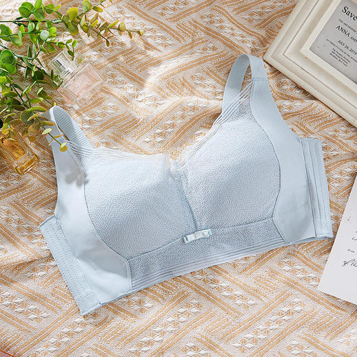 QC-W6202*  夏季大胸显小薄款透气内衣女大码防下垂无钢圈收副乳文胸光面无痕（单件） 商品图2