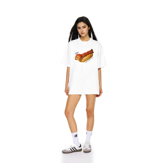 FDR官方店 腊肠狗热狗面包短袖T恤男女夏季美式情侣装体恤上衣 商品图0