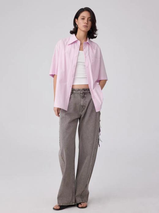 Simple Project/Y2559/可收腰基础款短袖衬衫 商品图3