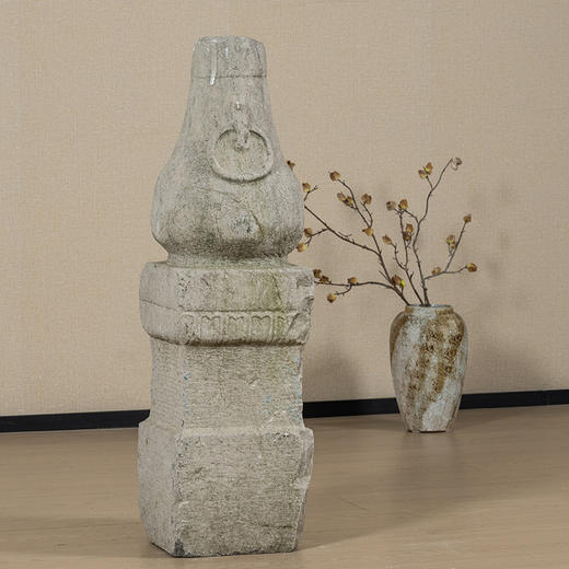 清	石雕环耳赏瓶柱形座 商品图1