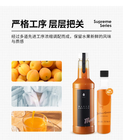 D2 【爵世糖浆系列】 黄杏饮料浓浆  1.1KG/瓶调味潮流饮品 商品图4