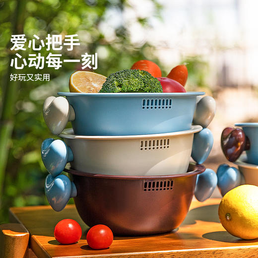 摩登主妇洗水果沥水篮新款水果碗滤水篮洗菜盆客厅茶几家用水果篮 商品图2
