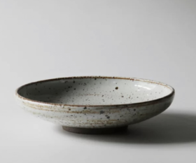 手工窑变白深盘 22cm
