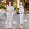 小香风蕾丝套装裙夏季轻奢高级感复古刺绣马甲半身裙气质三件套YQH9210 商品缩略图2