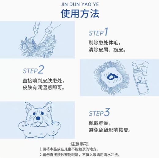 金盾皮特芬喷剂狗狗皮肤病猫藓猫咪真菌感染猫藓外用药专用药 商品图3