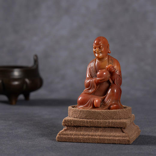 清	寿山石雕罗汉人物摆件 商品图0