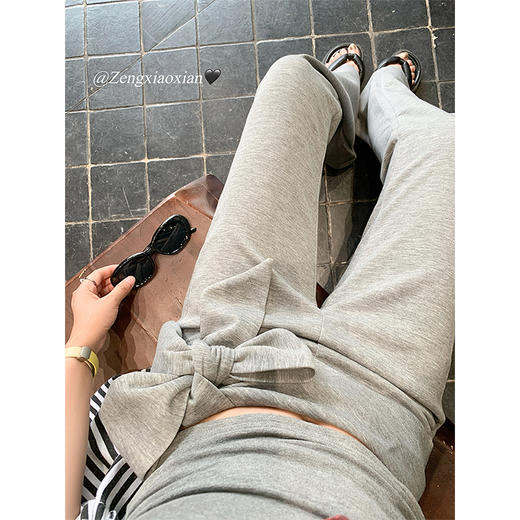 <曾小咸推荐>6.9新品现货秒杀！卖完下架不再补 ！微信粉丝打折价！！腰头系蝴蝶结喇叭休闲裤 日常159.99/件 立减80 秒杀79.99/件！！ 商品图3