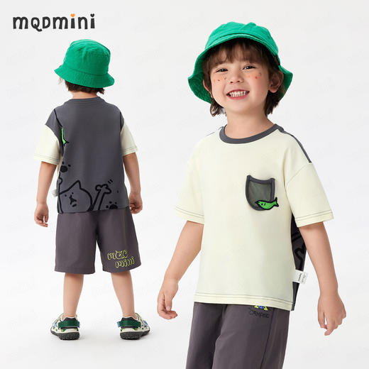 【90-140】【MQDmini】男童夏款凉感撞色短袖T恤 商品图2