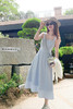 <曾小咸推荐>法式气质浅蓝色收腰显瘦吊带连衣裙 商品缩略图5