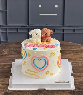 贴贴小狗C款蛋糕（提前2天下单）纪念日 