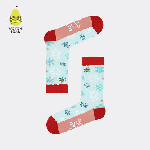 woven pear原创潮袜女中筒袜ins潮个性甜美雪花柔软透气女生长袜 商品图2