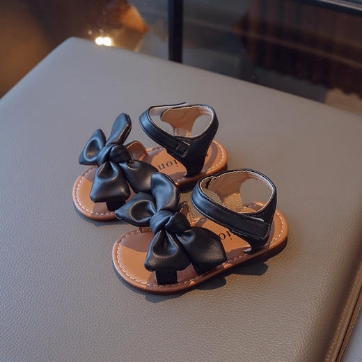 【韩版设计，蝴蝶结公主鞋！】女童凉鞋2025夏季新款 韩版小童蝴蝶结公主鞋 软底宝宝沙滩鞋-QQ 商品图3