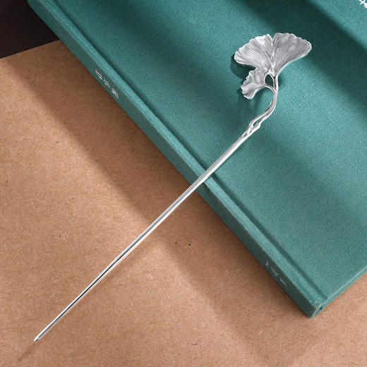 子佩集S990银【杏运相伴】发簪【CA0011-1】纯银银杏2504 商品图2