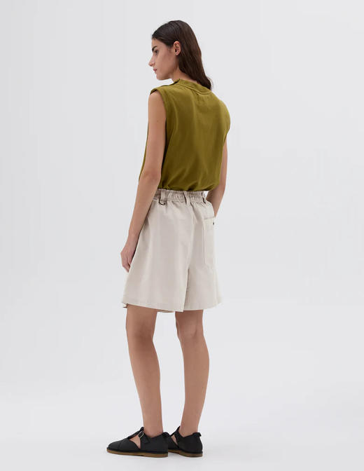 MHL  石灰色/碳灰色棉麻双褶短裤 商品图2