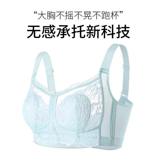 QC-W6689*  100%桑蚕丝内衣女薄款大胸显小收副乳防下垂超薄兔耳杯无钢圈文胸（单件） 商品图4