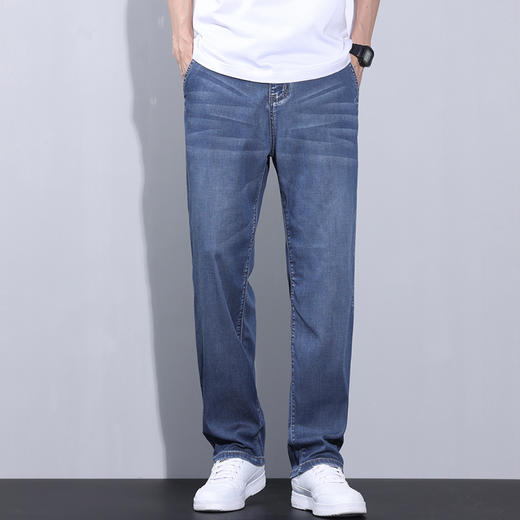 【含天丝莱赛尔】圣得西男士牛仔裤夏季宽松直筒弹力长裤 商品图1