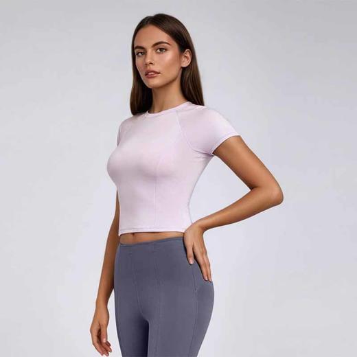 【限时秒】YOGACODE【火树银花系列】瑜伽短袖t恤女修身显瘦运动短袖日常百搭小蛮腰健身上衣DWY115155 商品图3