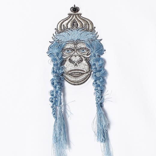 RSG郭培成衣品牌圆领长发猴子印花短袖女夏薄款刺绣纯棉女装 商品图4