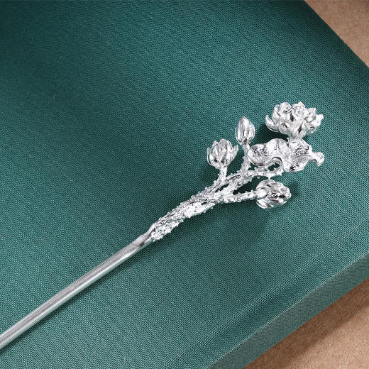 子佩集S990银【莲香妙凝】发簪【CA0011-2】纯银莲花荷花2504 商品图6