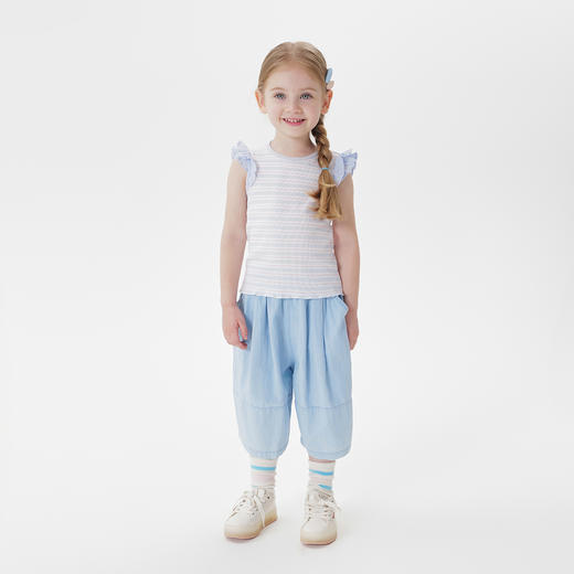 马克珍妮男女童轻凉百搭软牛仔裤宝宝五分裤2025年夏装新款550856 商品图2