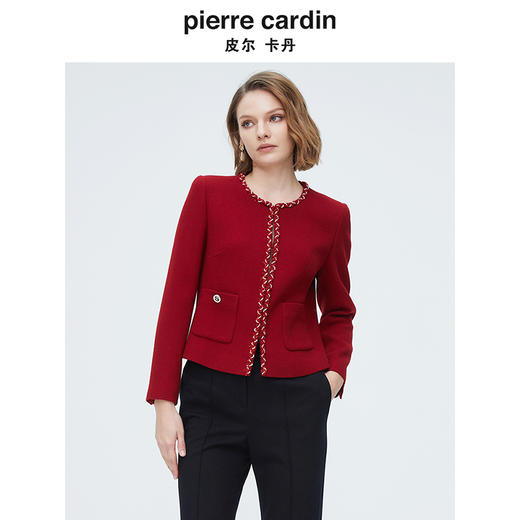 [皮尔卡丹女装]春季新款气质端庄轻奢修身连衣裙 商品图1