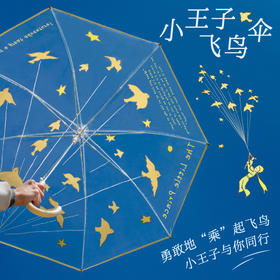 小王子飞鸟伞 原创设计 透明雨伞高颜值礼物 治愈卡通长柄伞加厚加固  果麦文创