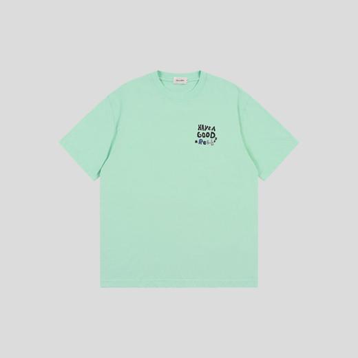GOODBAI Have a Good Rest slogan印花撞色圆领oversize短袖T恤 商品图2