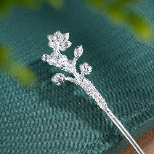 子佩集S990银【莲香妙凝】发簪【CA0011-2】纯银莲花荷花2504 商品图4