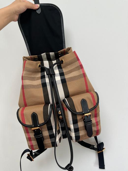 BUR新款双肩背包 采用格纹棉质面料，搭配进口牛皮 商品图4