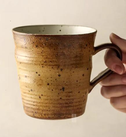 手工陶艺咖啡杯 黄（大口） 商品图0