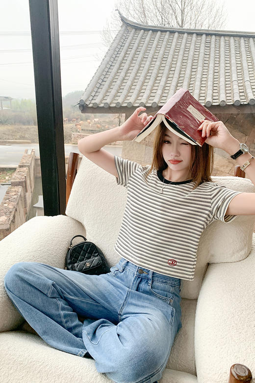 【110元任选2件】最后一波现货！黑白条纹短款短袖T 商品图5