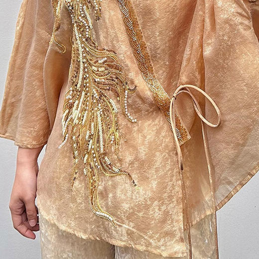 壁虎瑜伽 国风任意门【金绣华服】外套（无胸垫）【5天发货】 商品图0