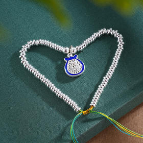 子佩集S925银【盛福】手链【SL01045】纯银钱串腰缠万贯珐琅彩福袋盘缠盘缠2504