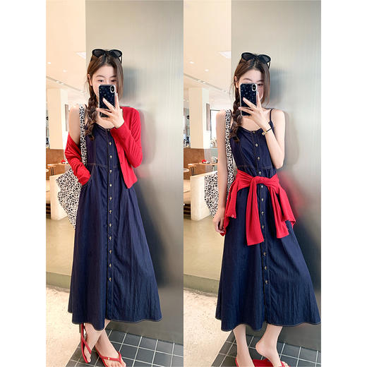 【189元任选2件】最后一波现货！港风复古牛仔连衣裙 商品图2