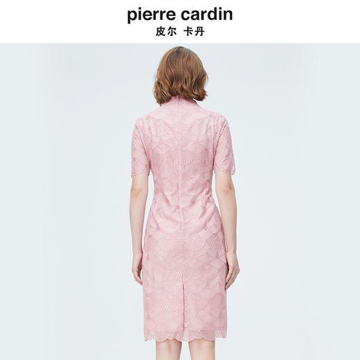 [皮尔卡丹女装]夏季新款蓝色短袖蕾丝连衣裙淑女裙 商品图2