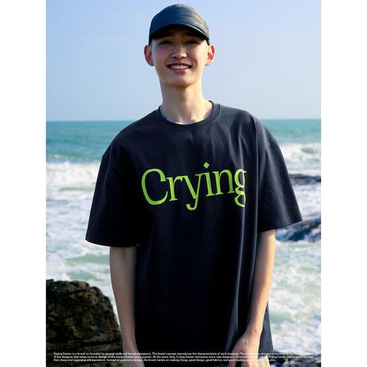 CryingCenter Crying撞色字母tee宽松基础版索罗娜棉感短袖 商品图1