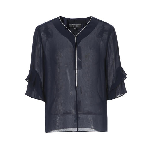 【深蓝色上衣】EITIE爱特爱精致通勤V领中袖衬衫2025夏季新款B2513608 商品图5