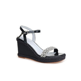 豪麟名鞋奥莱迪嘉女鞋凉鞋牛皮革DJYYA51WL005黑色  原价1660元