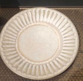 拉丝米黄罗马碟 6寸