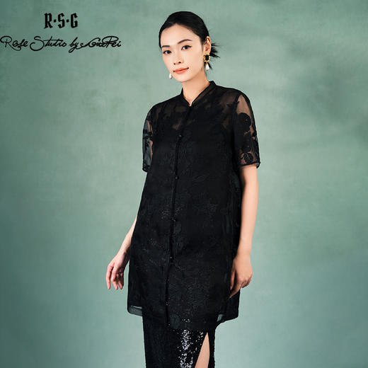 郭培成衣品牌精品系列《悦己花桑蚕丝系列》清幽之境长罩衫 商品图3