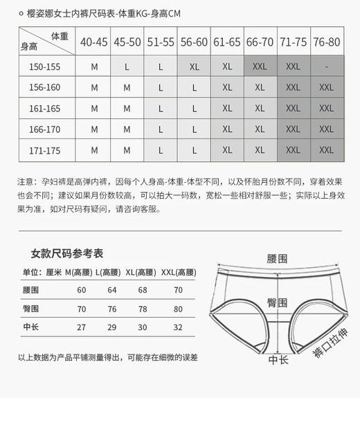 低腰V型孕妇内裤3条装（肤色蓝色粉色） 商品图9