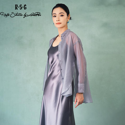 郭培成衣品牌精品系列薄雾轻纱高级感裸肤衬衫 商品图3