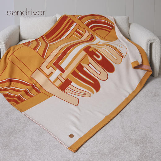 “几何图形”羊绒双色提花毯子SJF97W729N 商品图0