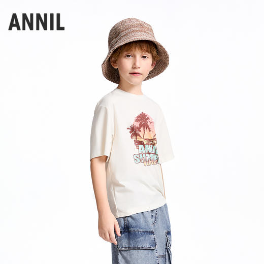【实体店同款】男童圆领短袖针织衫夏季新款安奈儿童装AB521645 商品图1