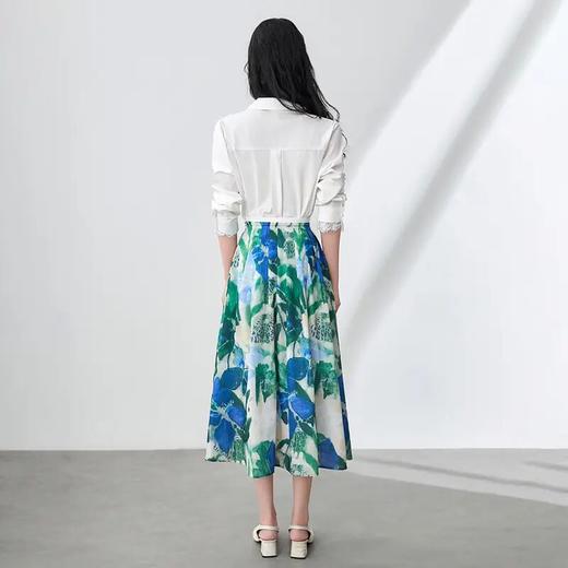 【高货wl】全新升级【铂金会员275/天猫369/差价94】(10249) 洛诗琳高级感法式通勤印花天丝麻度假风半身裙大摆长裙 商品图1