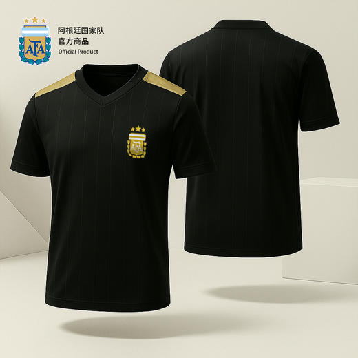 【官方正版】阿根廷国家队 | 春夏新款黑金撞色T恤简约休闲短袖舒适透气 商品图1