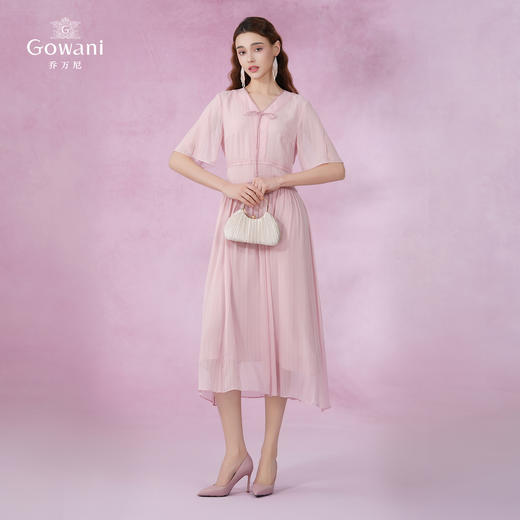 乔万尼100%桑蚕丝真丝连衣裙新款收腰减龄EM2E729 商品图4