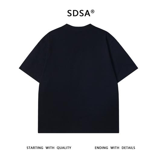 T3294夏季高级感新款韩系潮牌彩色缝线圆领短袖T恤倒三角百搭宽松上衣 商品图5