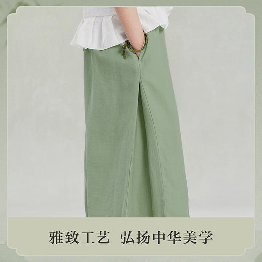 笛莎Deesha观山见女童裤子2025夏季女童汉服阔腿裤 商品图2