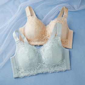 QC-W6195  夏季新品全罩大胸显小内衣女钢圈无薄款缩胸防下垂收副乳大（单件）